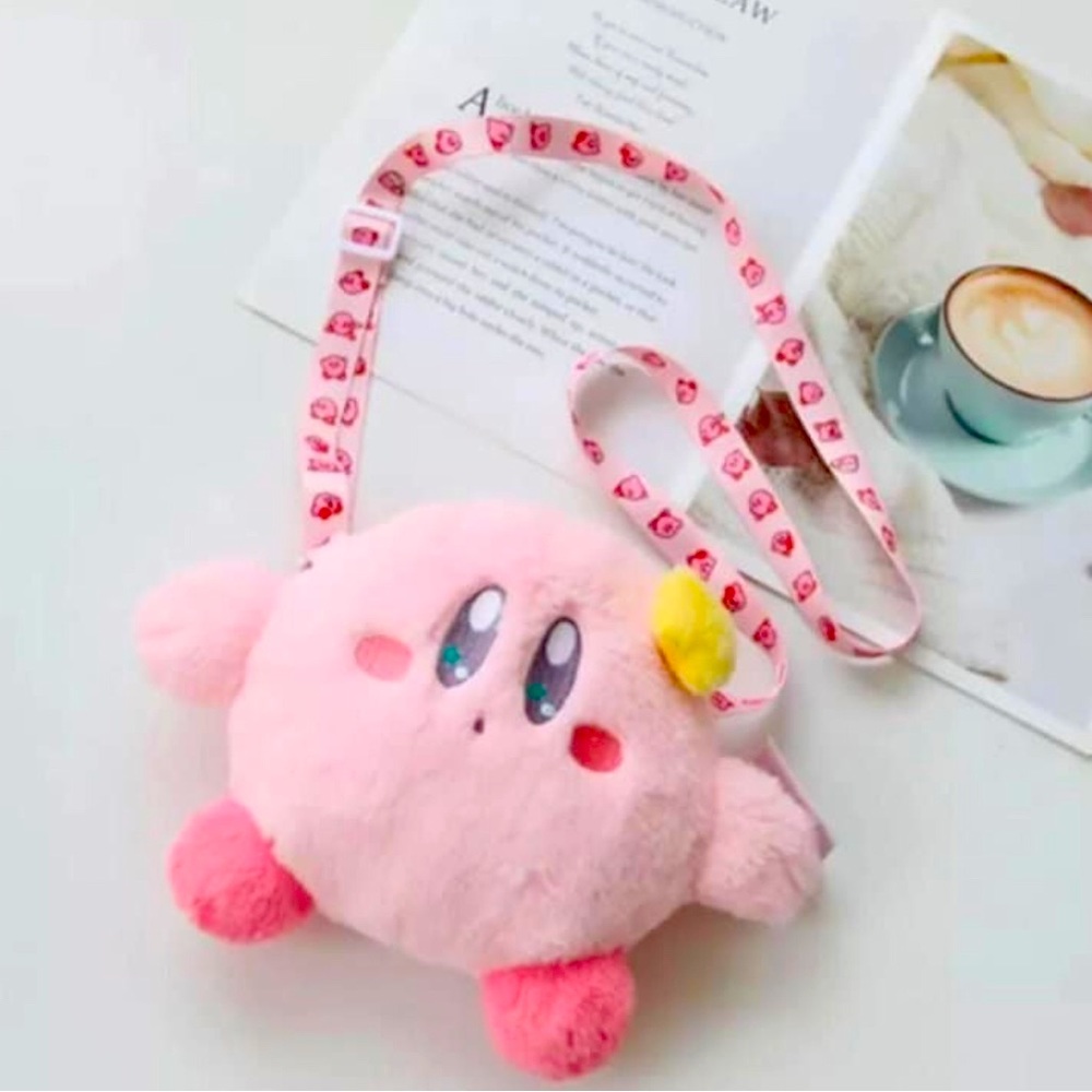 Kirby star plushy Adjustable crossbody purse bag